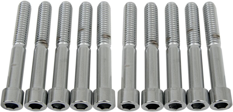 Drag Specialties Socket-Head Bolts Silver Smooth 10 Pack