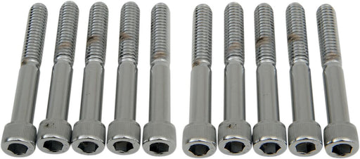 Drag Specialties Socket-Head Bolts Silver Knurled 10 Pack