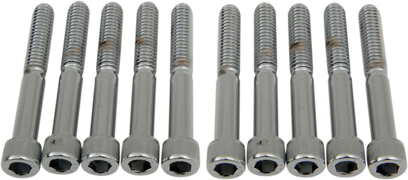 Drag Specialties Socket-Head Bolts Silver Knurled 10 Pack - MPB222