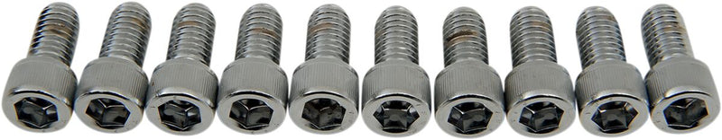 Drag Specialties Socket-Head Bolts Silver Knurled 10 Pack