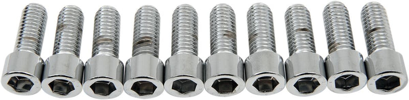 Drag Specialties Socket-Head Bolts Silver Smooth 10 Pack - MPB238S