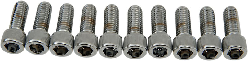 Drag Specialties Socket-Head Bolts Silver Knurled 10 Pack