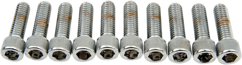 Drag Specialties Socket-Head Bolts Silver Knurled 10 Pack - MPB239