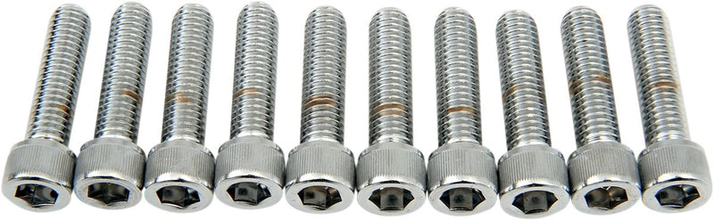 Drag Specialties Socket-Head Bolts Silver Knurled 10 Pack