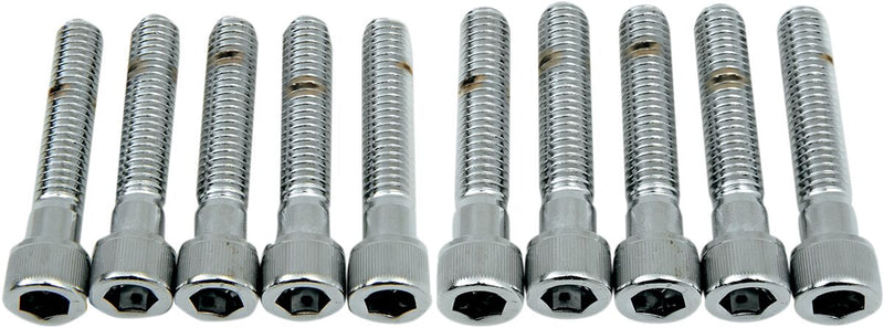 Drag Specialties Socket-Head Bolts Silver Knurled 10 Pack