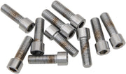Drag Specialties Replacement Fine Thread Socket-Head Bolts Chrome Polished Silver Smooth 10 Pack