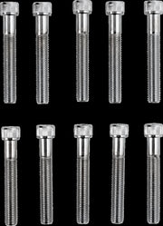 Drag Specialties Replacement Fine Thread Socket-Head Bolts Chrome Polished Silver Knurled 10 Pack