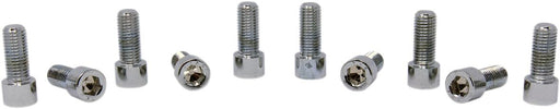 Drag Specialties Replacement Fine Thread Socket-Head Bolts Chrome Polished Silver Smooth 10 Pack
