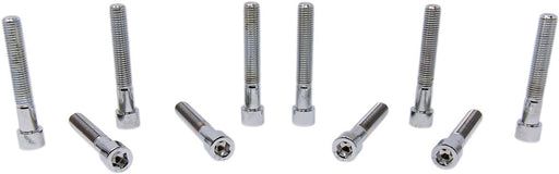 Drag Specialties Replacement Fine Thread Socket-Head Bolts Chrome Polished Silver Smooth 10 Pack