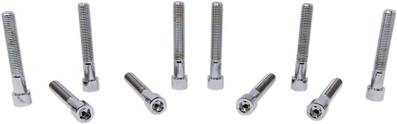 Drag Specialties Replacement Fine Thread Socket-Head Bolts Chrome Polished Silver Smooth 10 Pack - MPB231S