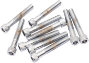 Drag Specialties Replacement Fine Thread Socket-Head Bolts Chrome Polished Silver Knurled 10 Pack - MPB231