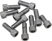 Drag Specialties Replacement Fine Thread Socket-Head Bolts Chrome Polished Silver Knurled 10 Pack