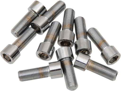 Drag Specialties Replacement Fine Thread Socket-Head Bolts Chrome Polished Silver Smooth 10 Pack