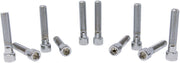Drag Specialties Replacement Fine Thread Socket-Head Bolts Chrome Polished Silver Smooth 10 Pack - MPB254S