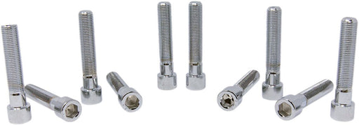 Drag Specialties Replacement Fine Thread Socket-Head Bolts Chrome Polished Silver Smooth 10 Pack