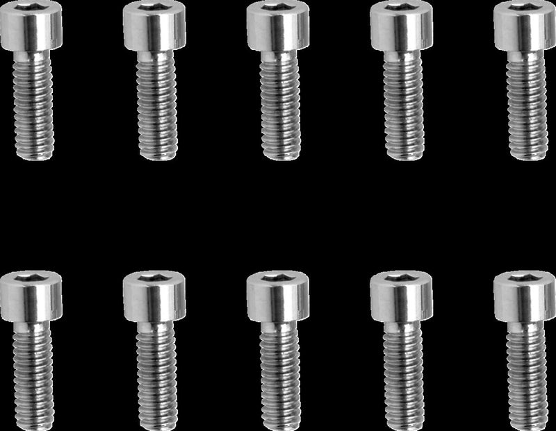 Drag Specialties Replacement Socket-Head Bolts Chrome Polished Silver Coarse Thread Smooth 10 Pack - MPB189S