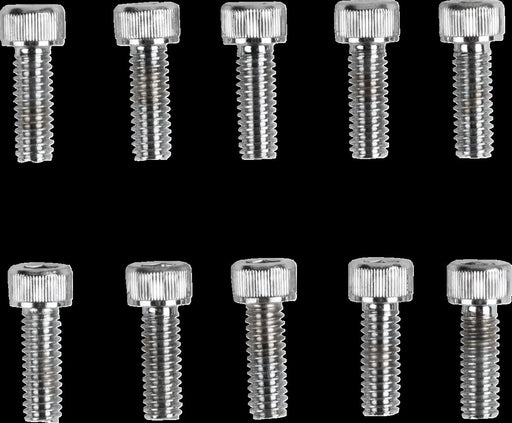 Drag Specialties Replacement Socket-Head Bolts Chrome Polished Silver Coarse Thread Knurled 10 Pack