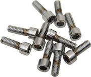 Drag Specialties Replacement Socket-Head Bolts Chrome Polished Silver Coarse Thread Knurled 10 Pack