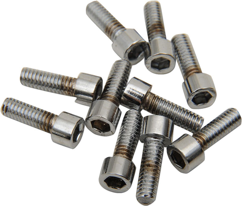 Drag Specialties Replacement Socket-Head Bolts Chrome Polished Silver Coarse Thread Knurled 10 Pack