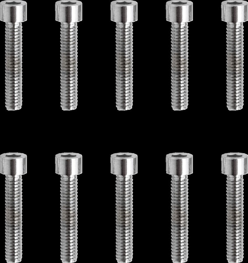 Drag Specialties Replacement Socket-Head Bolts Chrome Polished Silver Coarse Thread Smooth 10 Pack