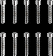 Drag Specialties Replacement Socket-Head Bolts Chrome Polished Silver Coarse Thread Smooth 10 Pack - MPB190S