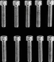 Drag Specialties Replacement Socket-Head Bolts Chrome Polished Silver Coarse Thread Knurled 10 Pack - MPB190