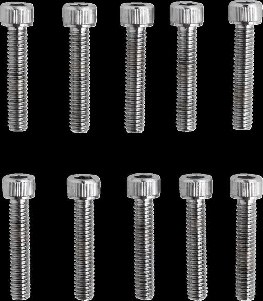 Drag Specialties Replacement Socket-Head Bolts Chrome Polished Silver Coarse Thread Knurled 10 Pack