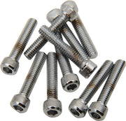 Drag Specialties Replacement Socket-Head Bolts Chrome Polished Silver Coarse Thread Knurled 10 Pack