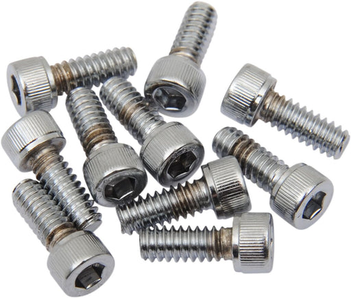 Drag Specialties Replacement Socket-Head Bolts Chrome Polished Silver Coarse Thread Knurled 10 Pack