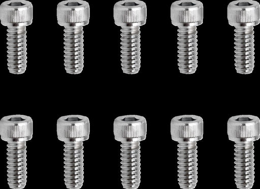 Drag Specialties Replacement Socket-Head Bolts Chrome Polished Silver Coarse Thread Knurled 10 Pack