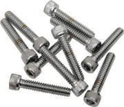 Drag Specialties Replacement Socket-Head Bolts Chrome Polished Silver Coarse Thread Smooth 10 Pack - MPB194S