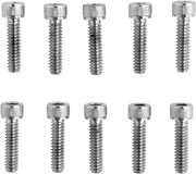 Drag Specialties Replacement Socket-Head Bolts Chrome Polished Silver Coarse Thread Knurled 10 Pack