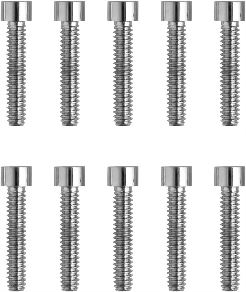 Drag Specialties Replacement Socket-Head Bolts Chrome Polished Silver Coarse Thread Smooth 10 Pack - MPB195S