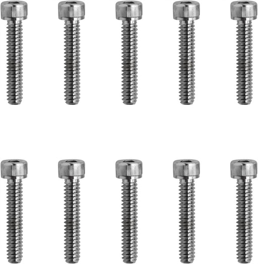 Drag Specialties Replacement Socket-Head Bolts Chrome Polished Silver Coarse Thread Knurled 10 Pack