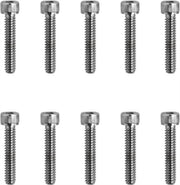 Drag Specialties Replacement Socket-Head Bolts Chrome Polished Silver Coarse Thread Knurled 10 Pack - MPB195