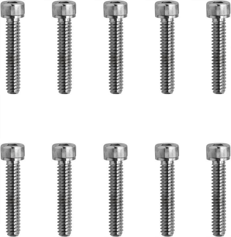 Drag Specialties Replacement Socket-Head Bolts Chrome Polished Silver Coarse Thread Knurled 10 Pack - MPB195