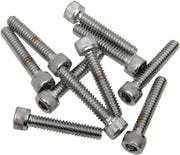 Drag Specialties Replacement Socket-Head Bolts Chrome Polished Silver Coarse Thread Knurled 10 Pack