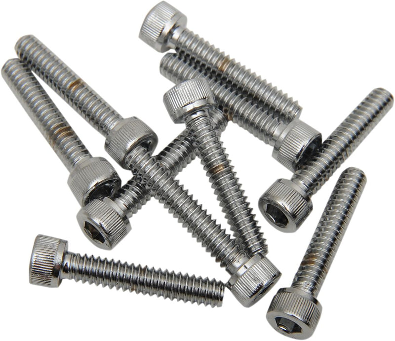 Drag Specialties Replacement Socket-Head Bolts Chrome Polished Silver Coarse Thread Knurled 10 Pack