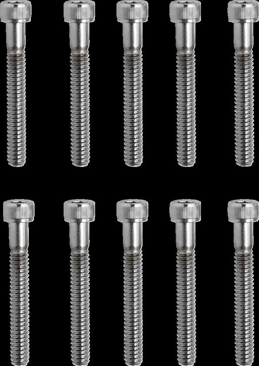 Drag Specialties Replacement Socket-Head Bolts Chrome Polished Silver Coarse Thread Knurled 10 Pack