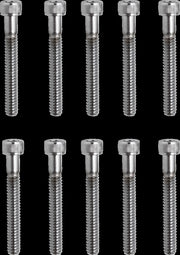 Drag Specialties Replacement Socket-Head Bolts Chrome Polished Silver Coarse Thread Knurled 10 Pack - MPB197