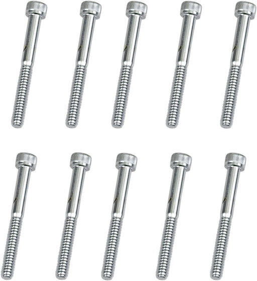 Drag Specialties Replacement Socket-Head Bolts Chrome Polished Silver Coarse Thread Knurled 10 Pack