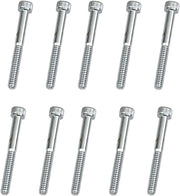 Drag Specialties Replacement Socket-Head Bolts Chrome Polished Silver Coarse Thread Knurled 10 Pack - MPB198