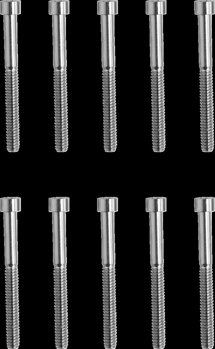 Drag Specialties Replacement Socket-Head Bolts Chrome Polished Silver Coarse Thread Smooth 10 Pack