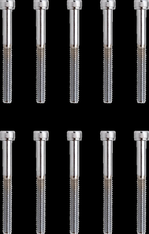 Drag Specialties Replacement Socket-Head Bolts Chrome Polished Silver Coarse Thread Knurled 10 Pack