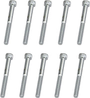 Drag Specialties Replacement Socket-Head Bolts Chrome Polished Silver Coarse Thread Knurled 10 Pack - MPB199
