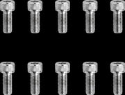 Drag Specialties Replacement Socket-Head Bolts Chrome Polished Silver Fine Thread Knurled 10 Pack