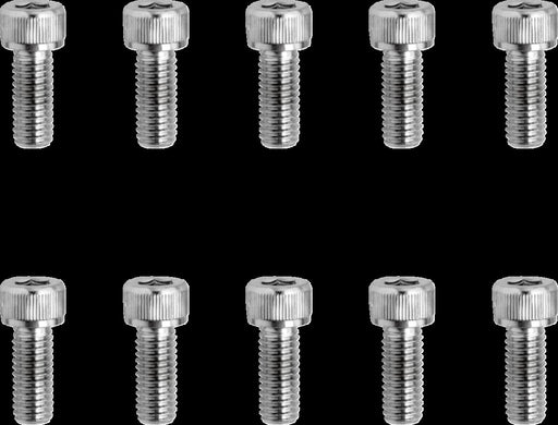 Drag Specialties Replacement Socket-Head Bolts Chrome Polished Silver Fine Thread Knurled 10 Pack