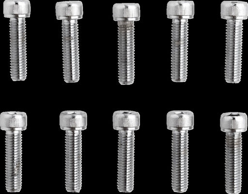 Drag Specialties Replacement Socket-Head Bolts Chrome Polished Silver Fine Thread Knurled 10 Pack