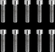 Drag Specialties Replacement Socket-Head Bolts Chrome Polished Silver Fine Thread Smooth 10 Pack