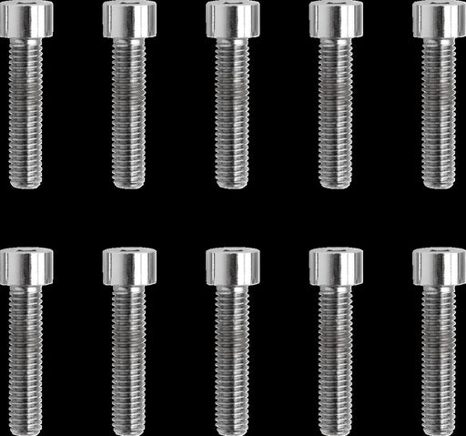 Drag Specialties Replacement Socket-Head Bolts Chrome Polished Silver Fine Thread Smooth 10 Pack